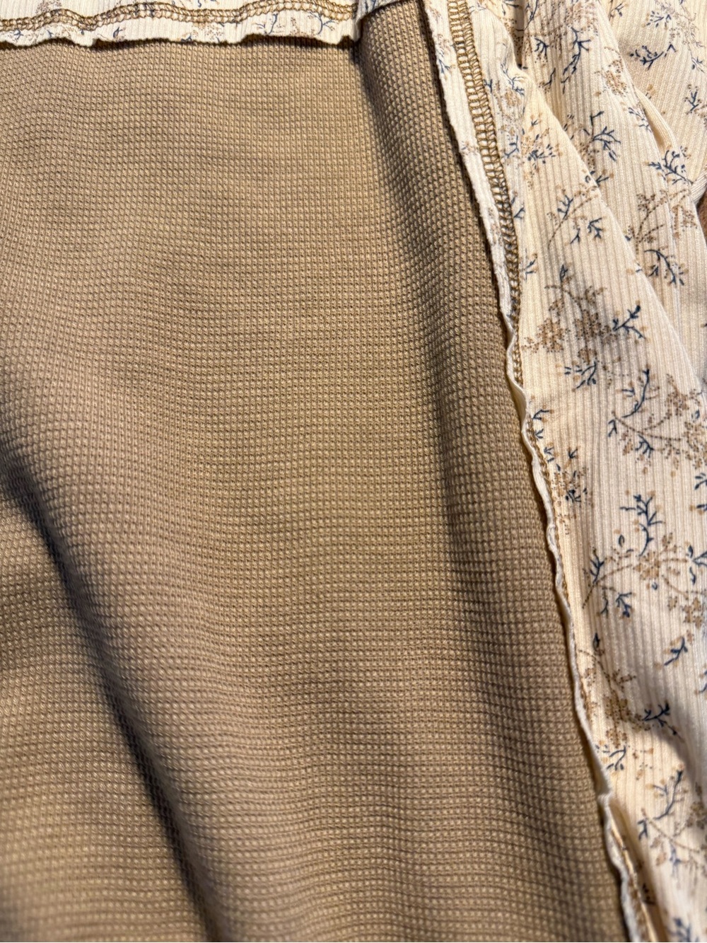 POL Beige Floral Panel Track Pants - Picture 3 of 6